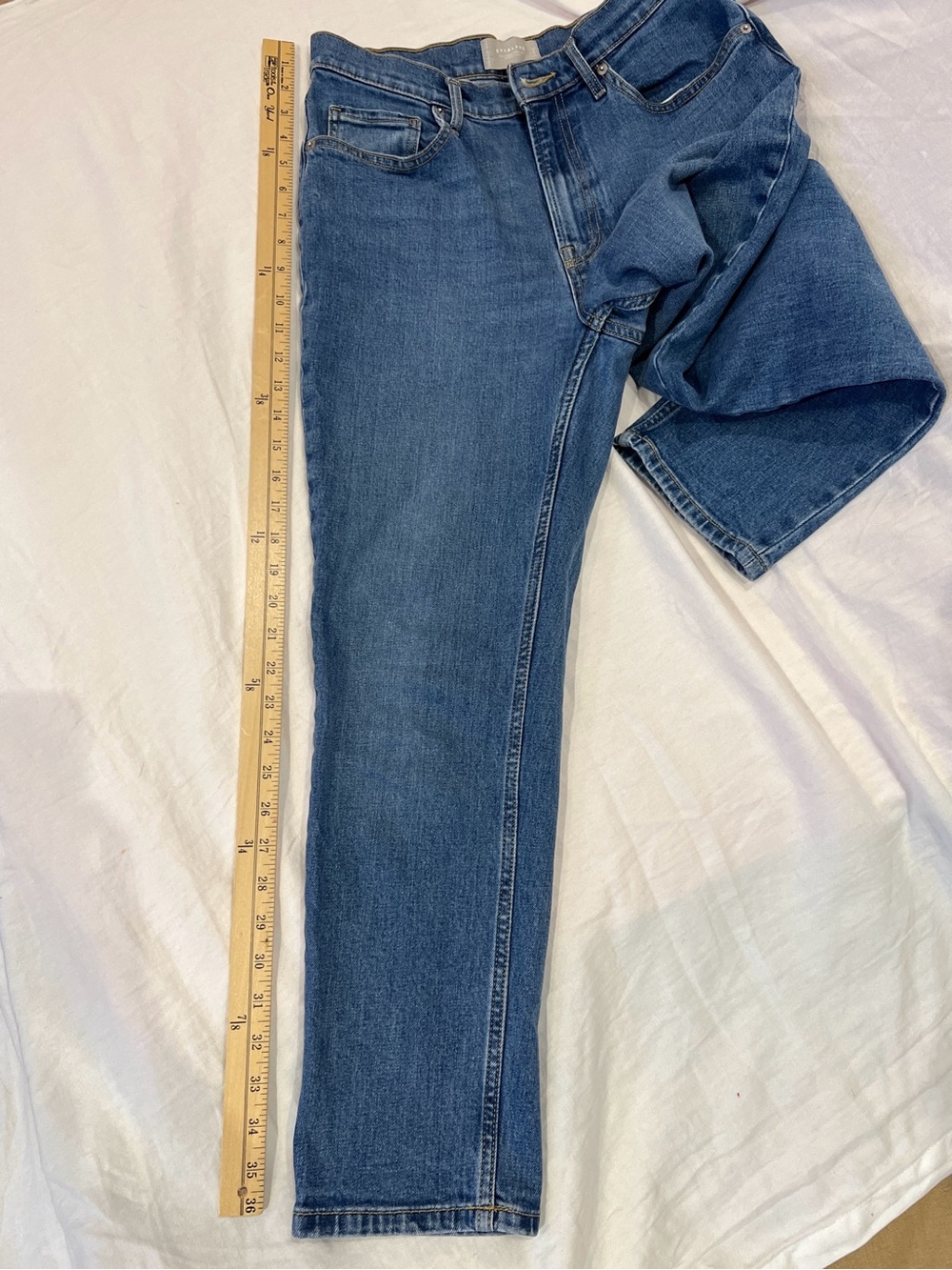 Everlane The Original Cheeky Jean High Rise Straight Ankle Crop Blue Denim Sz 28 - Picture 2 of 12